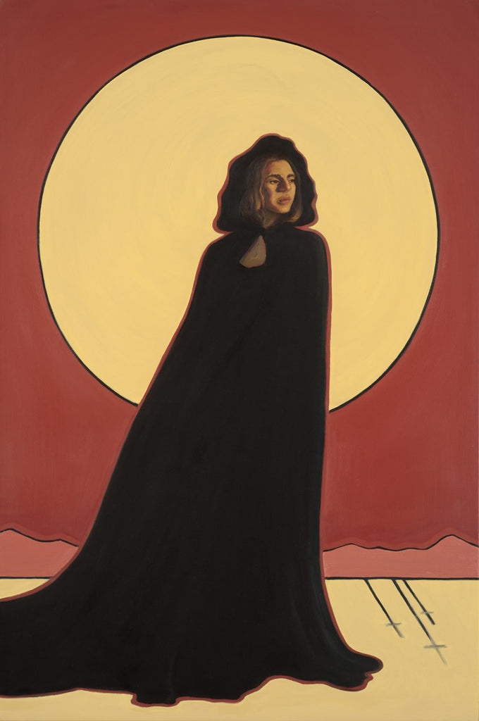 Eclipsed woman in a cloak painting by Gina Teichert