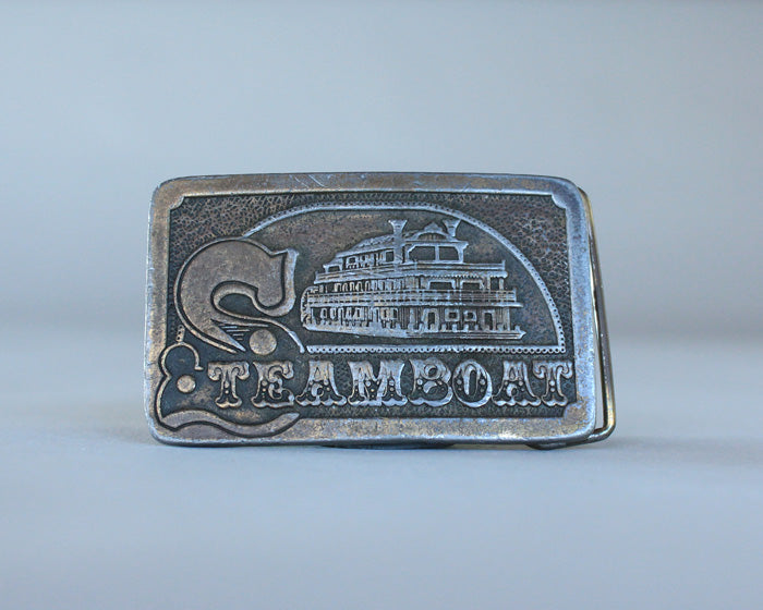 Steamboat belt buckle vintage