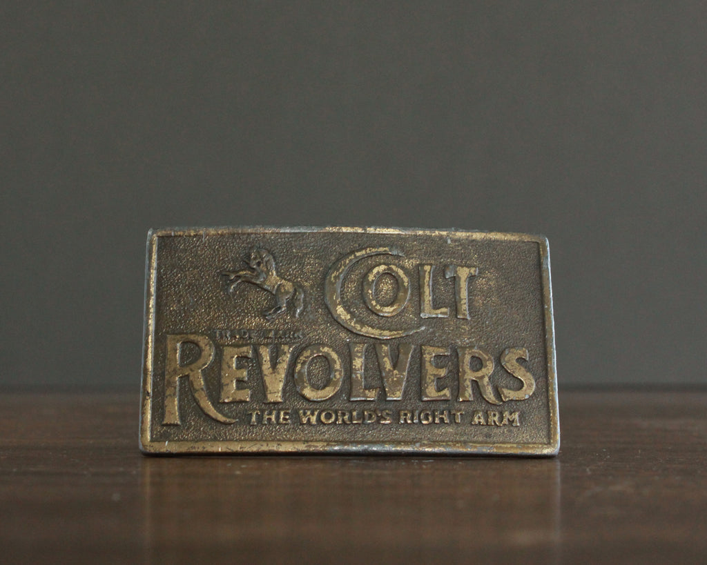 colt revolvers vintage western belt buckle
