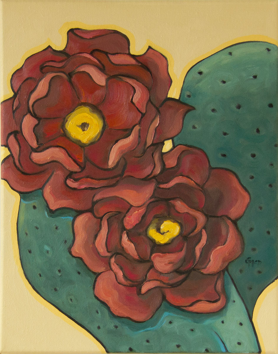 Cactus blossom painting | Gina Teichert | 2 flowers