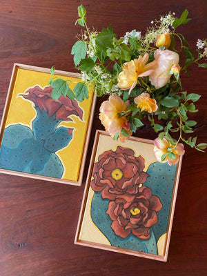 Prickly pear flower painting