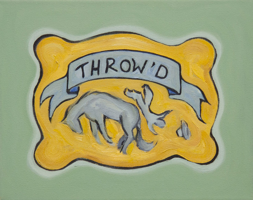 Throw'd - broc riding failure buckle painting by Gina Teichert