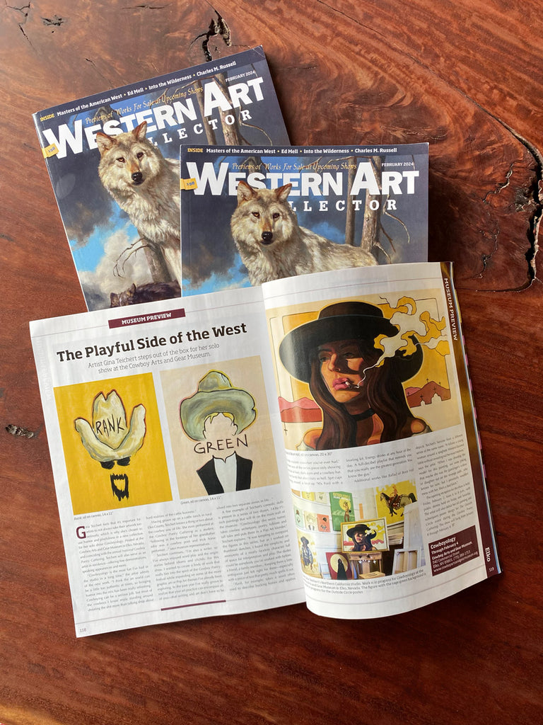 Ballad of Boot Hill by Gina Teichert featured in Western Art Collector Feb 2024 issue