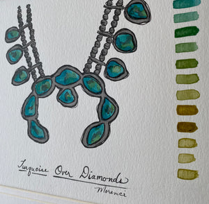 Morenci squash blossom painting | Gina Teichert | Ink on paper