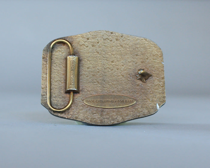 Vintage Brass and Leather Bass Fishing Angler Belt Buckle – Attic