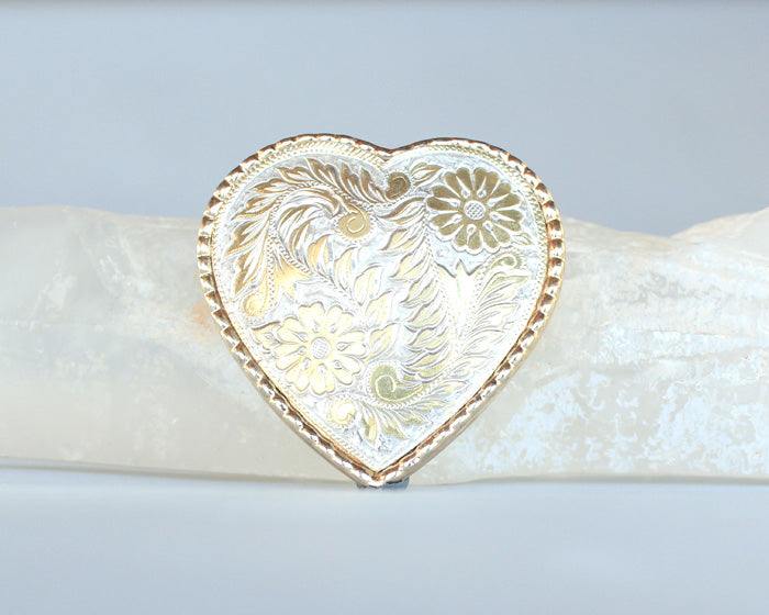 Accessories  Womens Heart Print Silver Holographic Buckle Belt