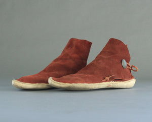 vintage high top moccasins with rawhide sole 