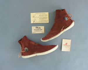 vintage high top moccasins with rawhide sole 