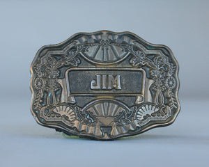 Jim belt buckle vintage brass