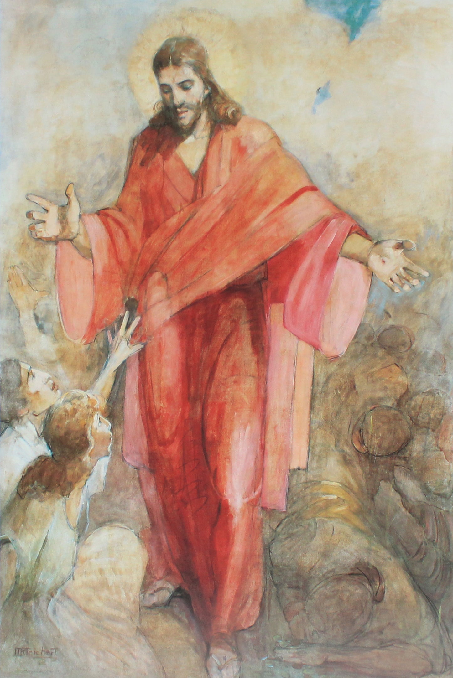 Jesus Christ in a Red Robe by Minerva Teichert prints for sale at High Desert Dry Goods 