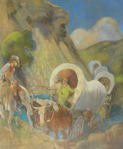 Covered Wagon Pioneers by Minerva Teichert prints for sale at High Desert Dry Goods