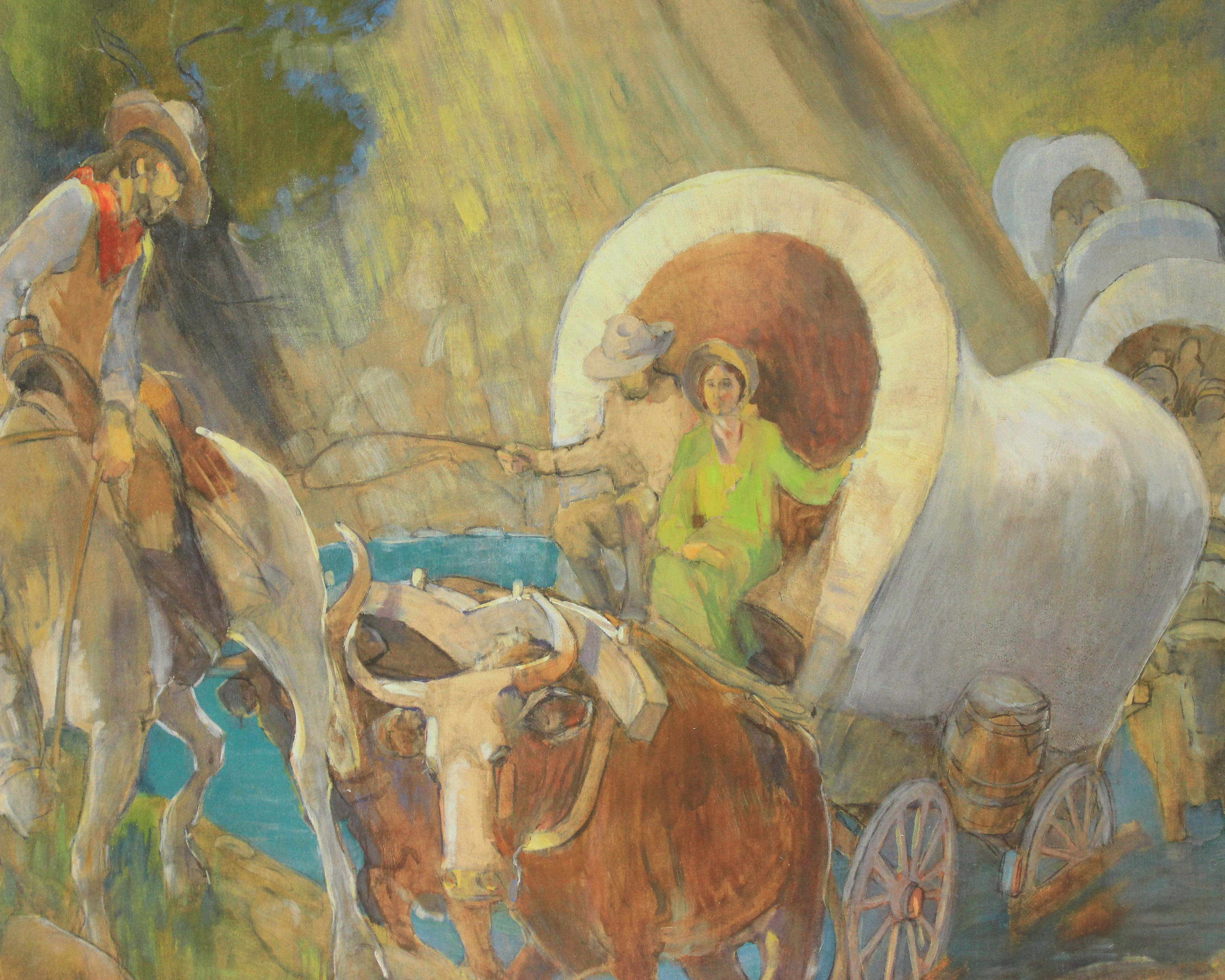 Covered Wagon Pioneers by Minerva Teichert prints for sale at High Desert Dry Goods