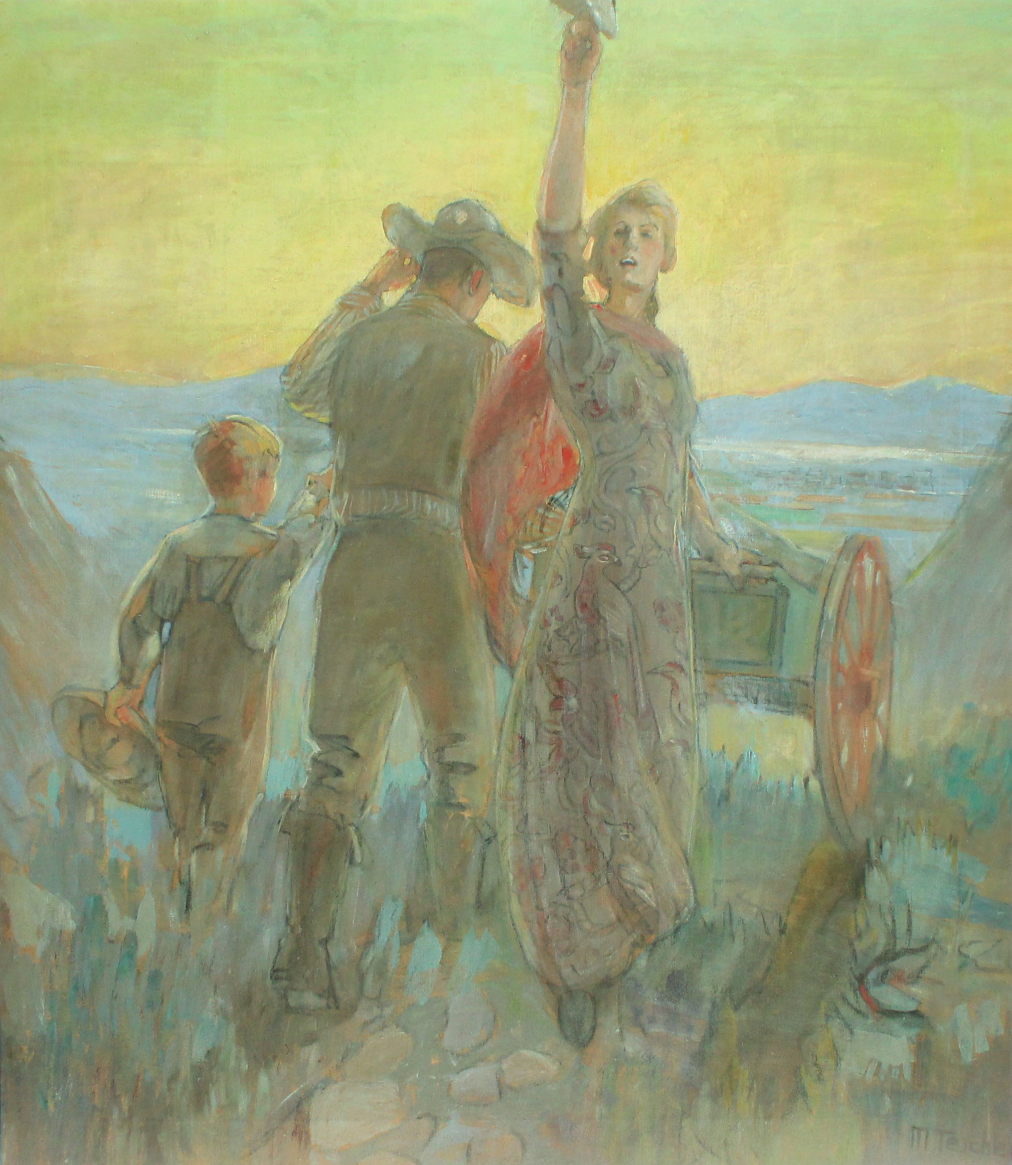 Zio Ho! Pioneer painting by Minerva Teichert.  Fine art prints for sale from High Desert Dry Goods