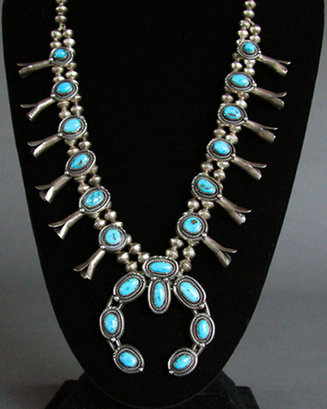 Coral and Turquoise Squash Blossom Necklace — Cisco's Gallery