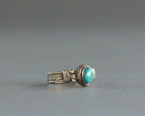 boho sterling silver and turquoise handmade ring size 7
