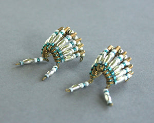 indian war bonnet inspired earrings handmade 