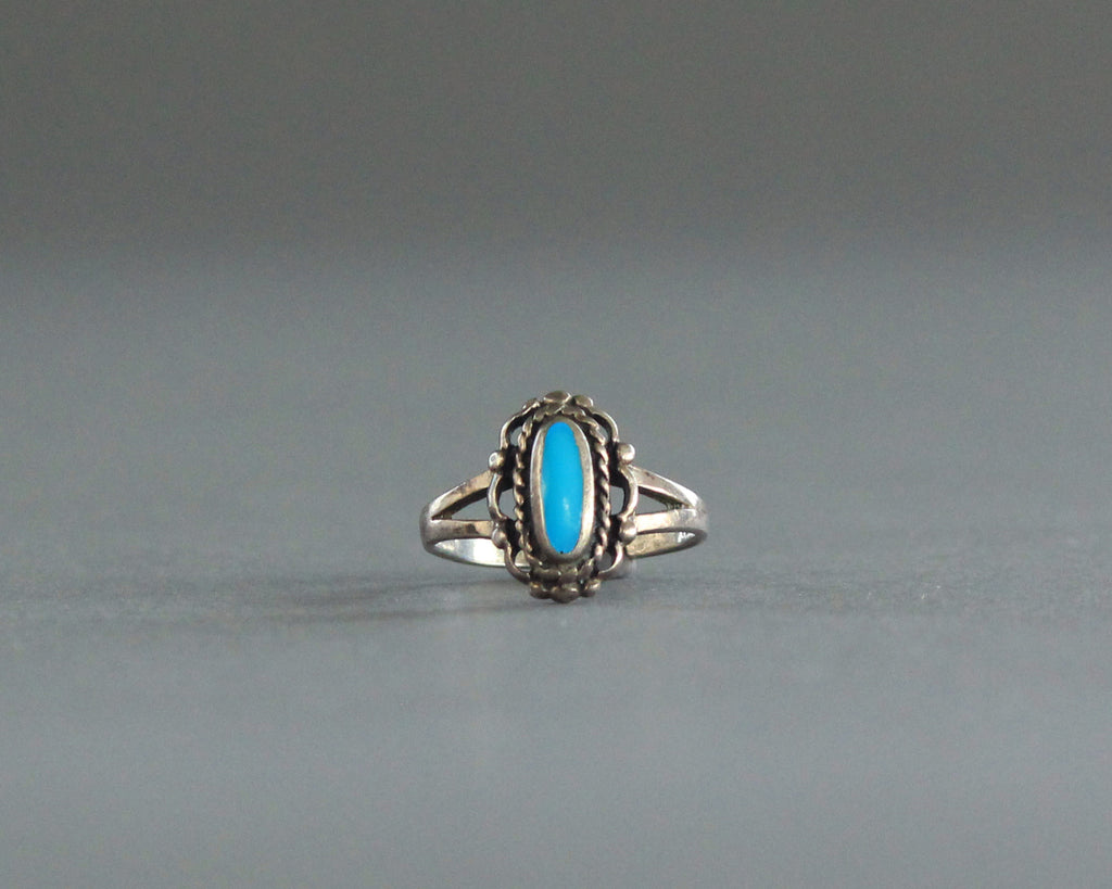 sterling silver oval turquoise ring size 7 