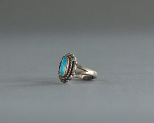 sterling silver oval turquoise ring size 7 