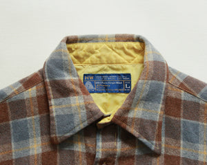 Distressed wool plaid flanel shirt size large