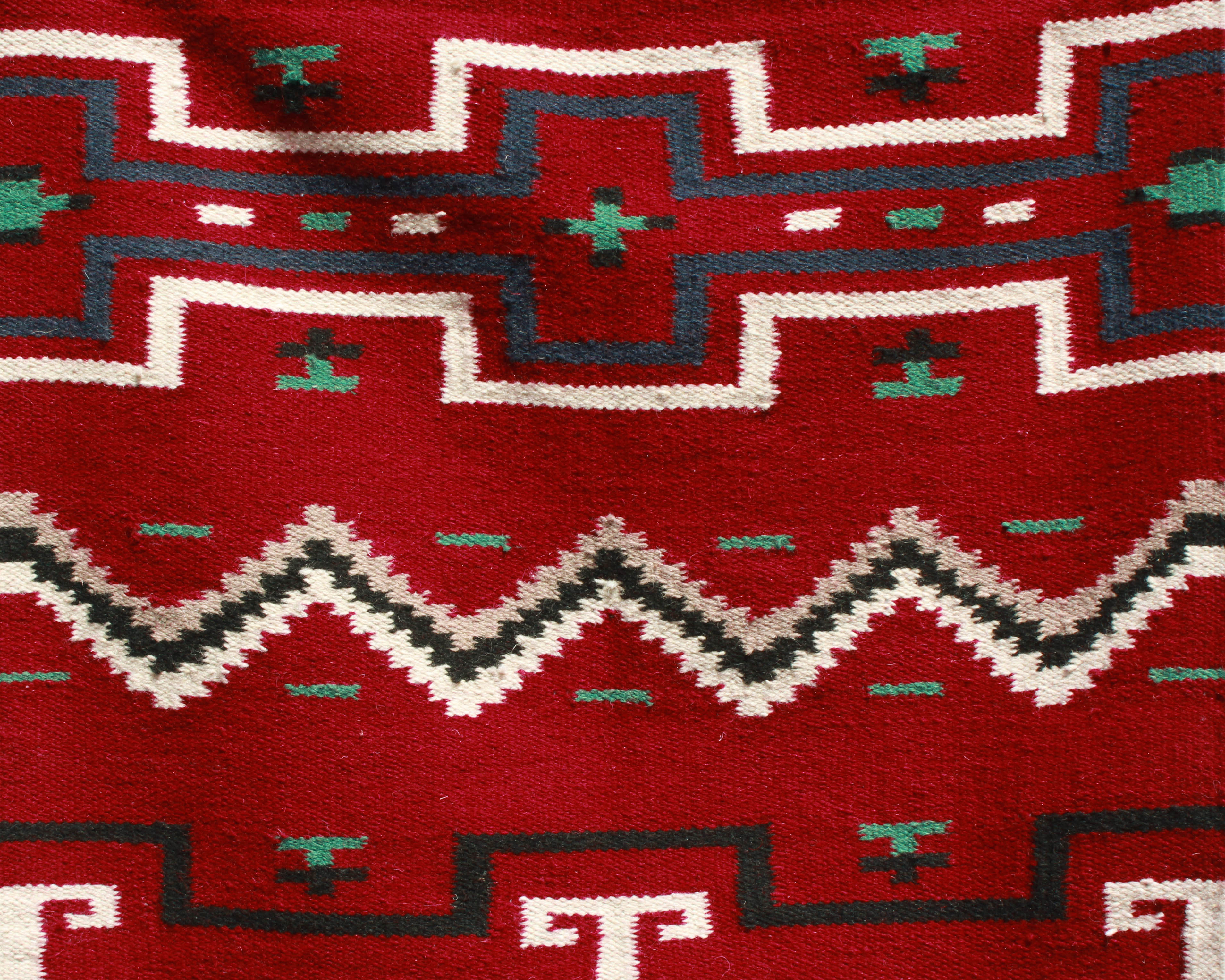 Burgundy Southwest print handwoven wool accent rug medium
