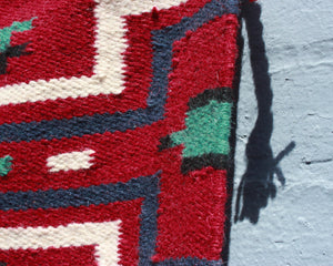 Burgundy Southwest print handwoven wool accent rug medium