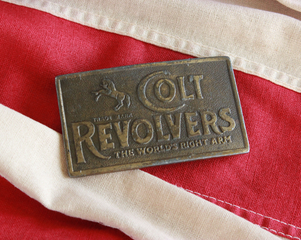 colt revolvers vintage western belt buckle