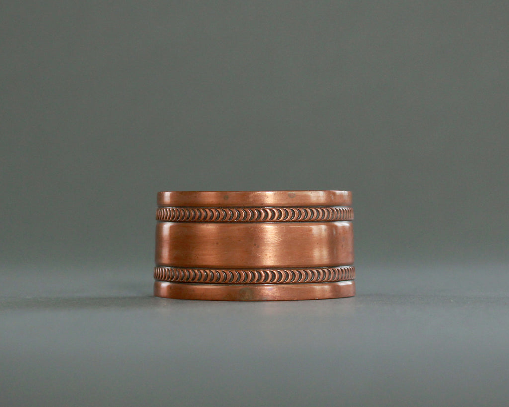 Wide polished copper bracelet from Bell Trading Co