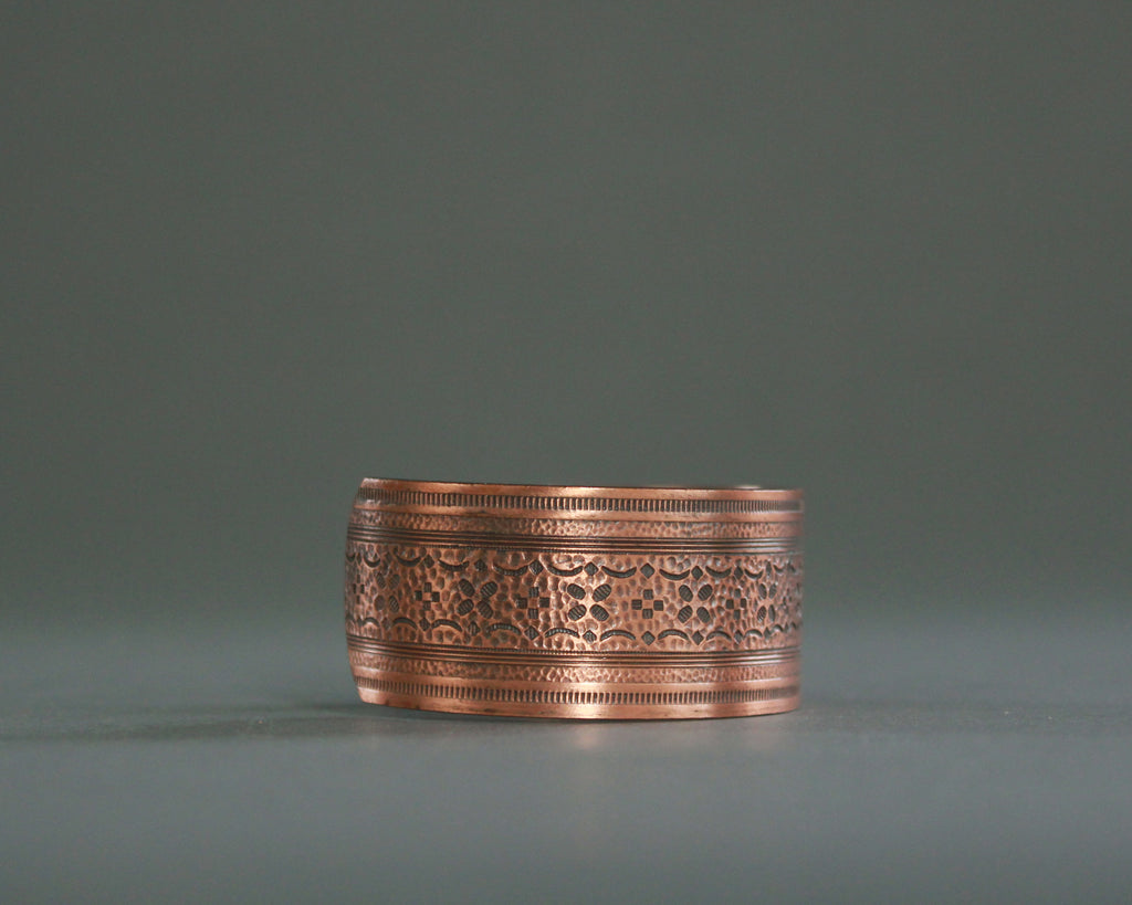 Textured solid copper bracelet 
