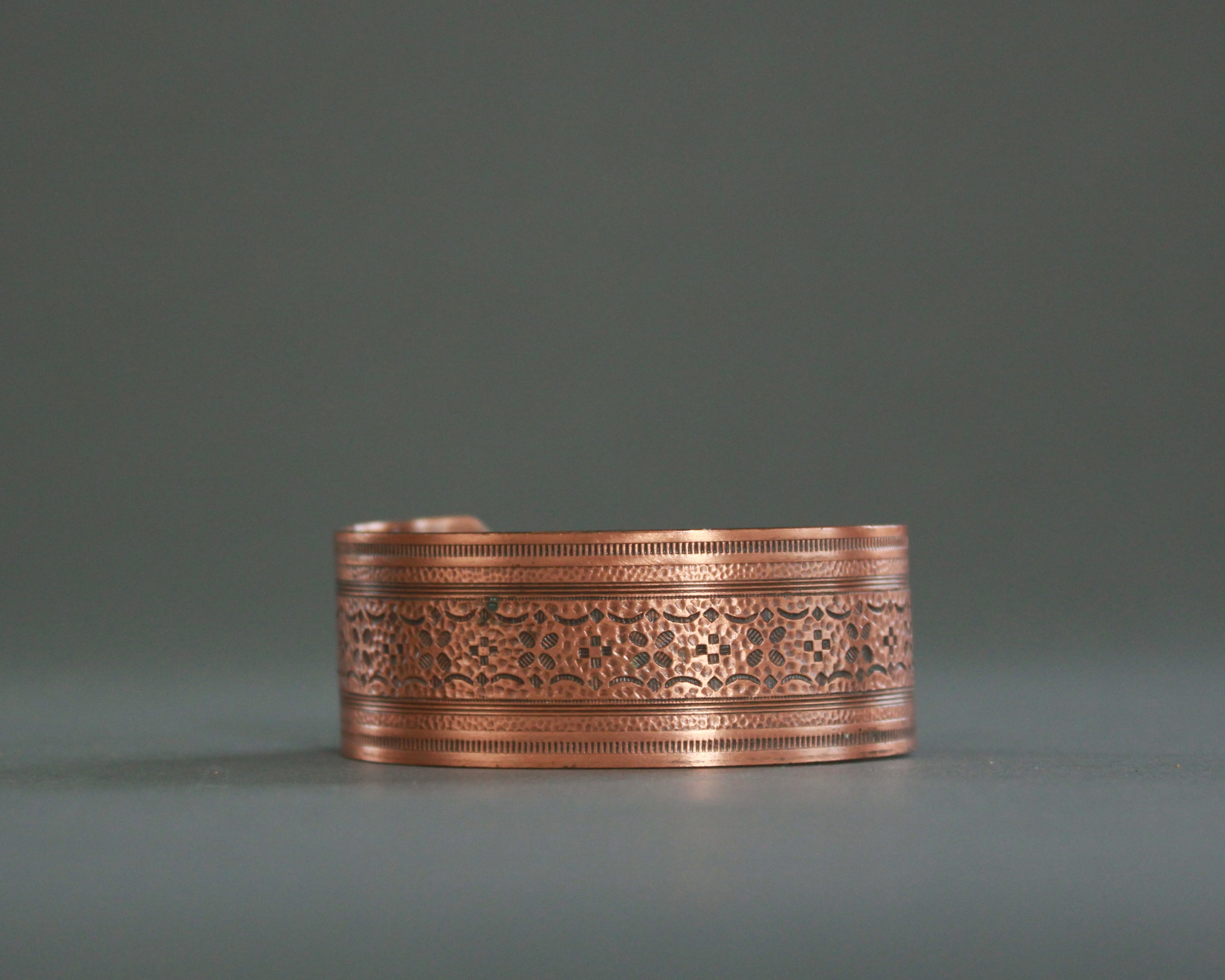 Tooled Solid Copper Cuff Bracelet – High Desert - Main Image