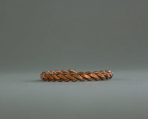 Large copper bracelet made from flattened chain