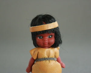 50s Carlson Indian doll with real leather dress