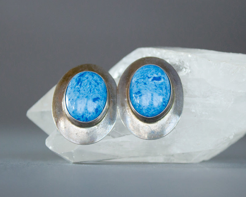 Denim lapis lazuli earrings 