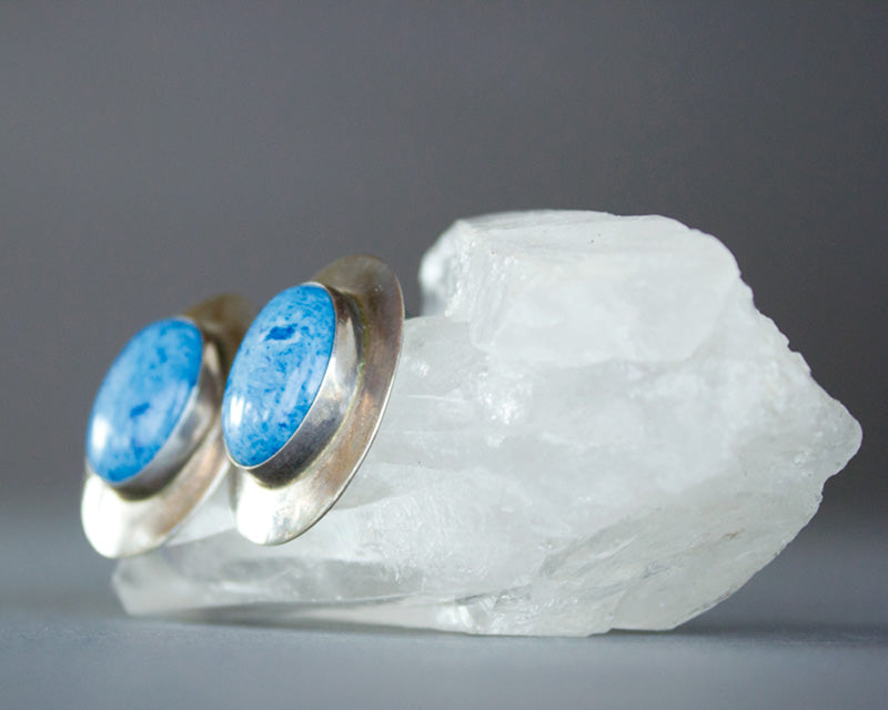 Lapis lazuli earrings sterling silver 