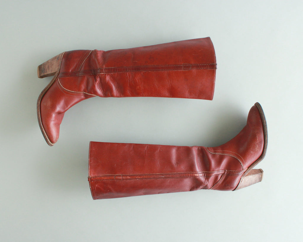 Retro Frye heeled cowboy boots size 5.5 B