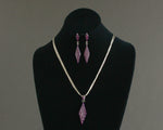 sugilte inlay modern liquid silver necklace set