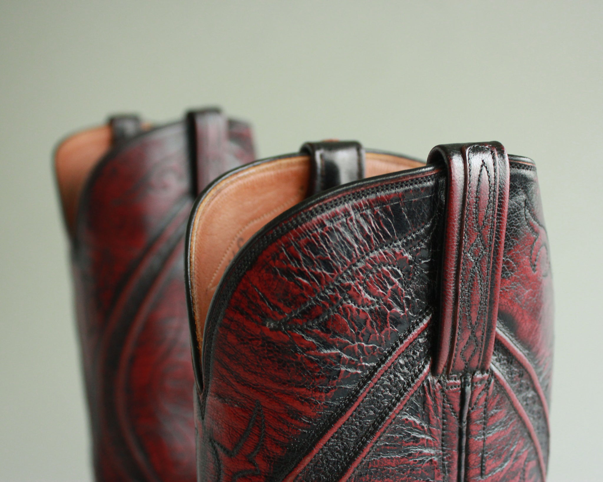 Lucchese Burgundy Cowboy Boots Men