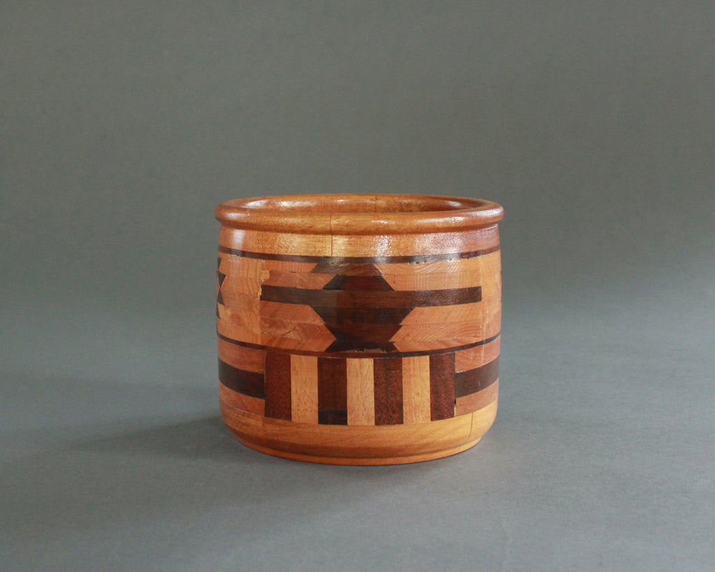 southwest wooden inlay bowl 