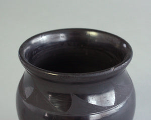 Mata Ortiz signed black on black ceramic vase