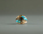 mens navajo turquoise and silver ring signed