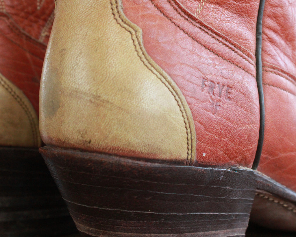 vintage frye cowboy boots men's size 11