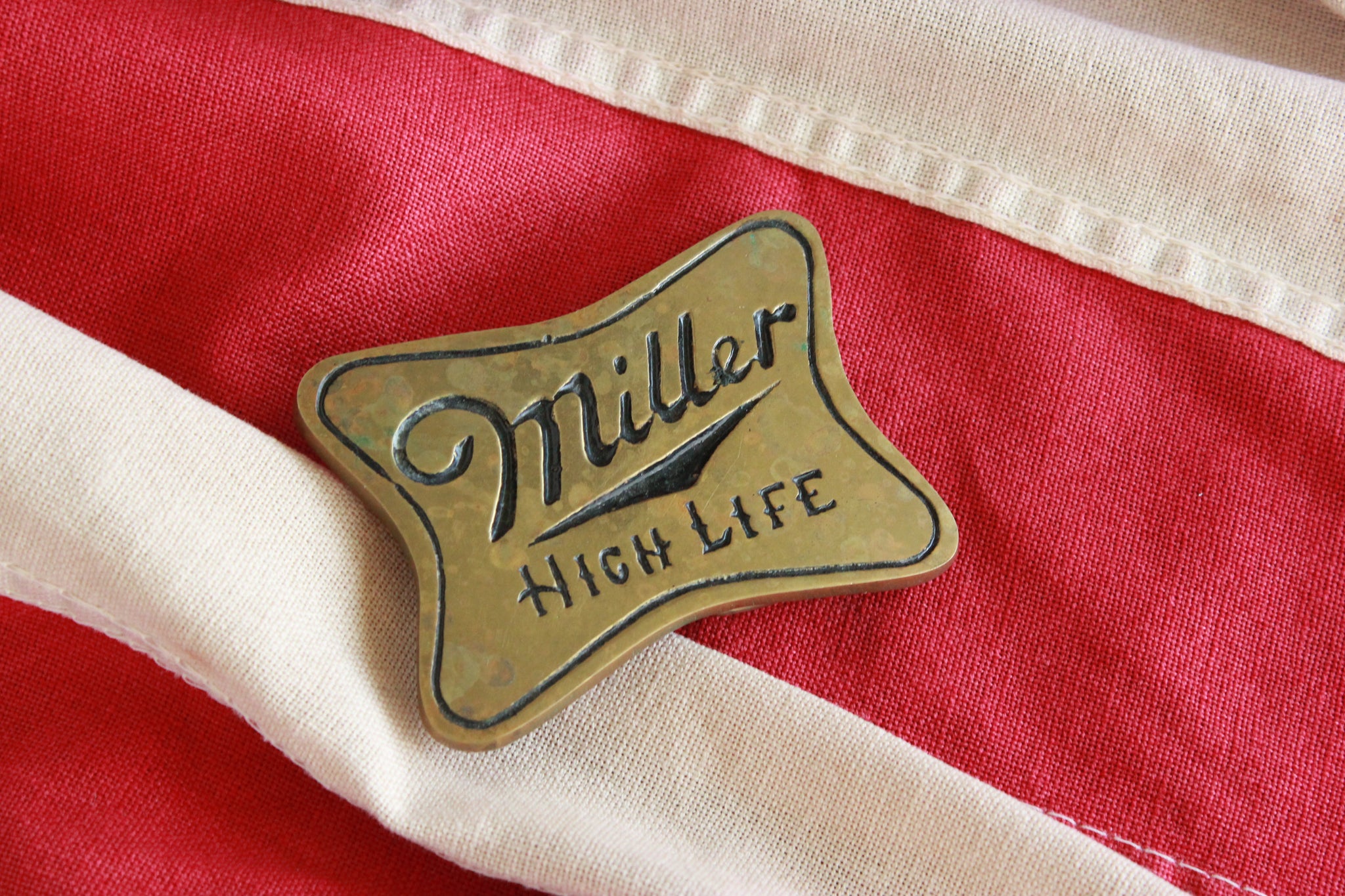 Miller High Life Vintage Brass Belt Buckle High Desert