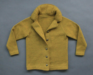 Chartreuse green vintage 60's cardigan with collar women's small