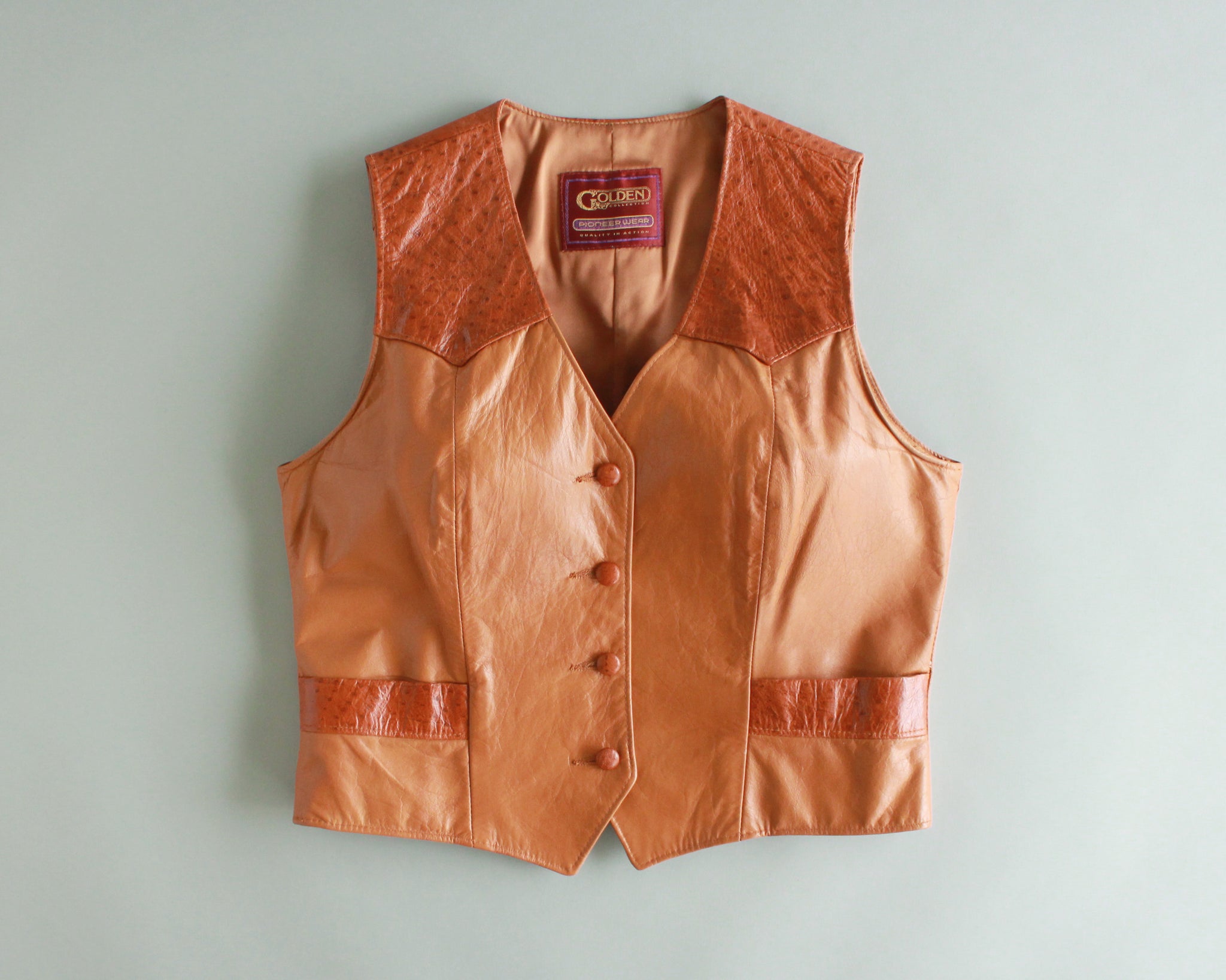 Orange leather vest outlet