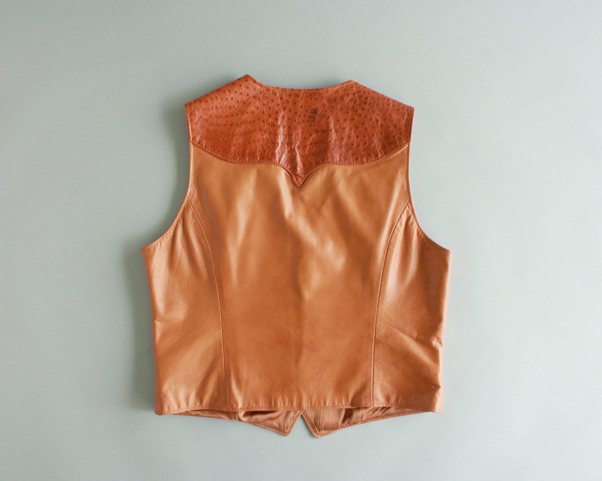 Ostrich Leather Western Vest Women s Large High Desert