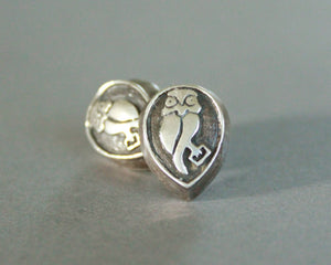 sterling silver overlay owl earrings