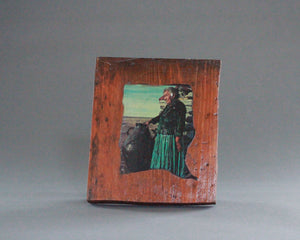 pueblo potter photo on wood plaque