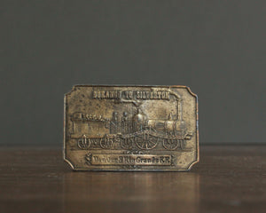 railroad history brass belt buckle