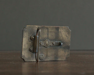 railroad history brass belt buckle