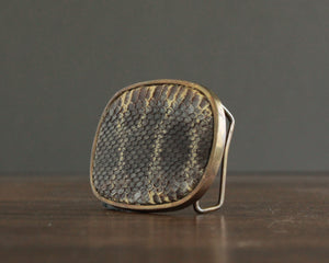 vintage brass and snakeskin belt buckle