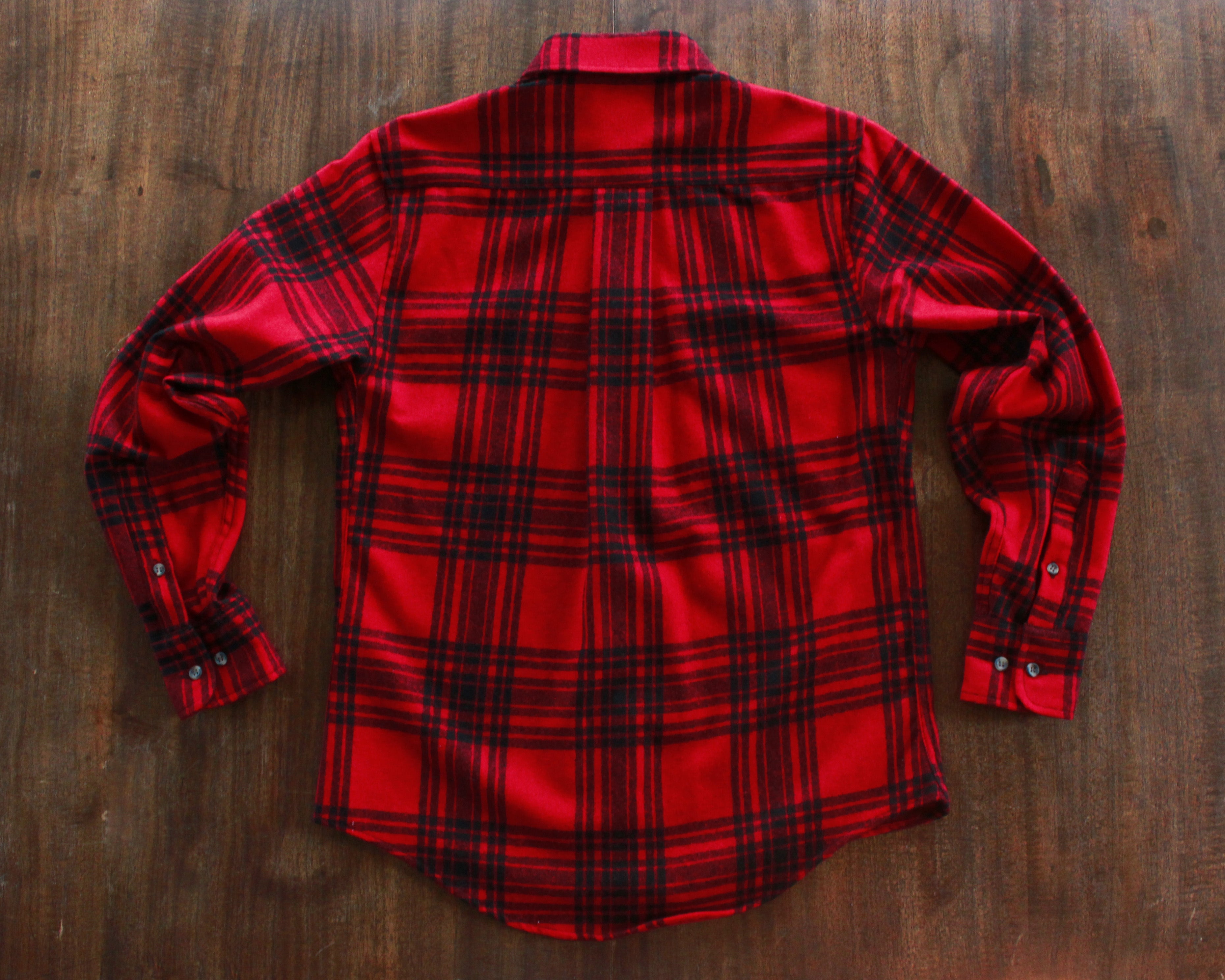 Red Plaid Wool Flannel Shirt Men's Small – High Desert